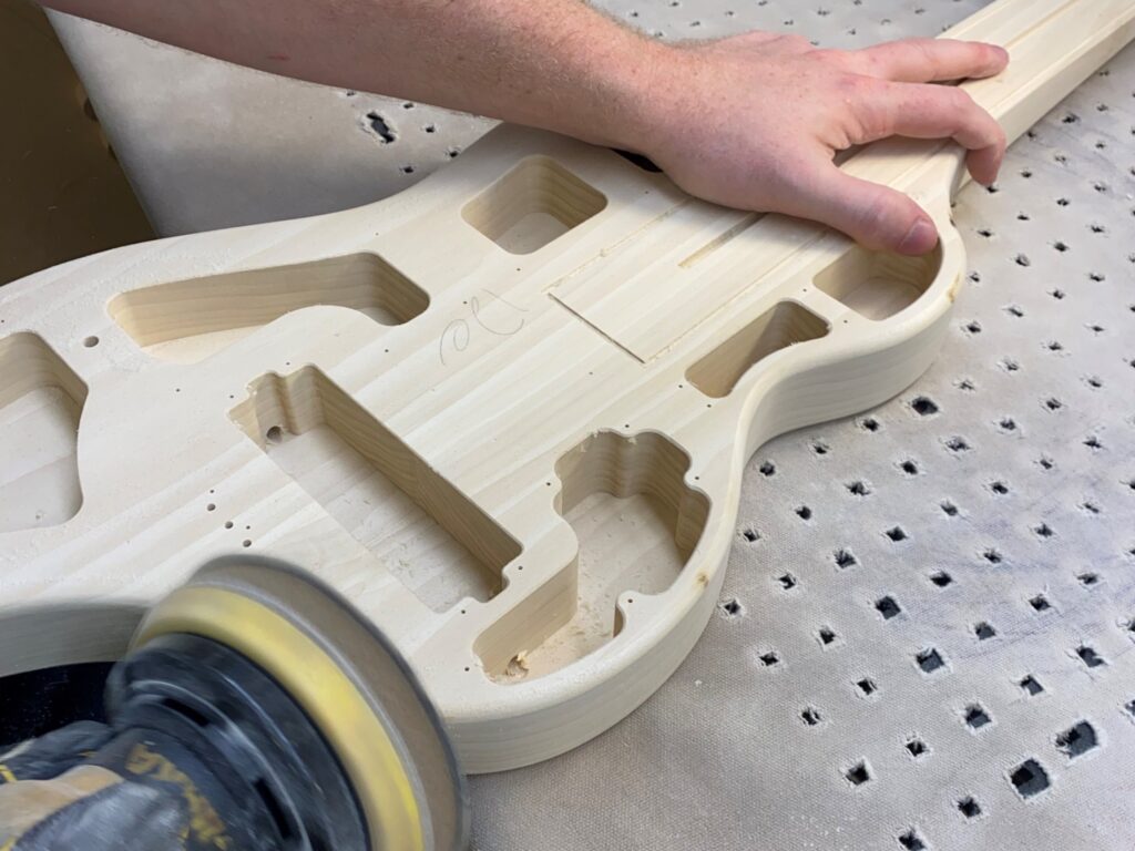 Meghan Lovell Electro-Liege lapsteel in construction