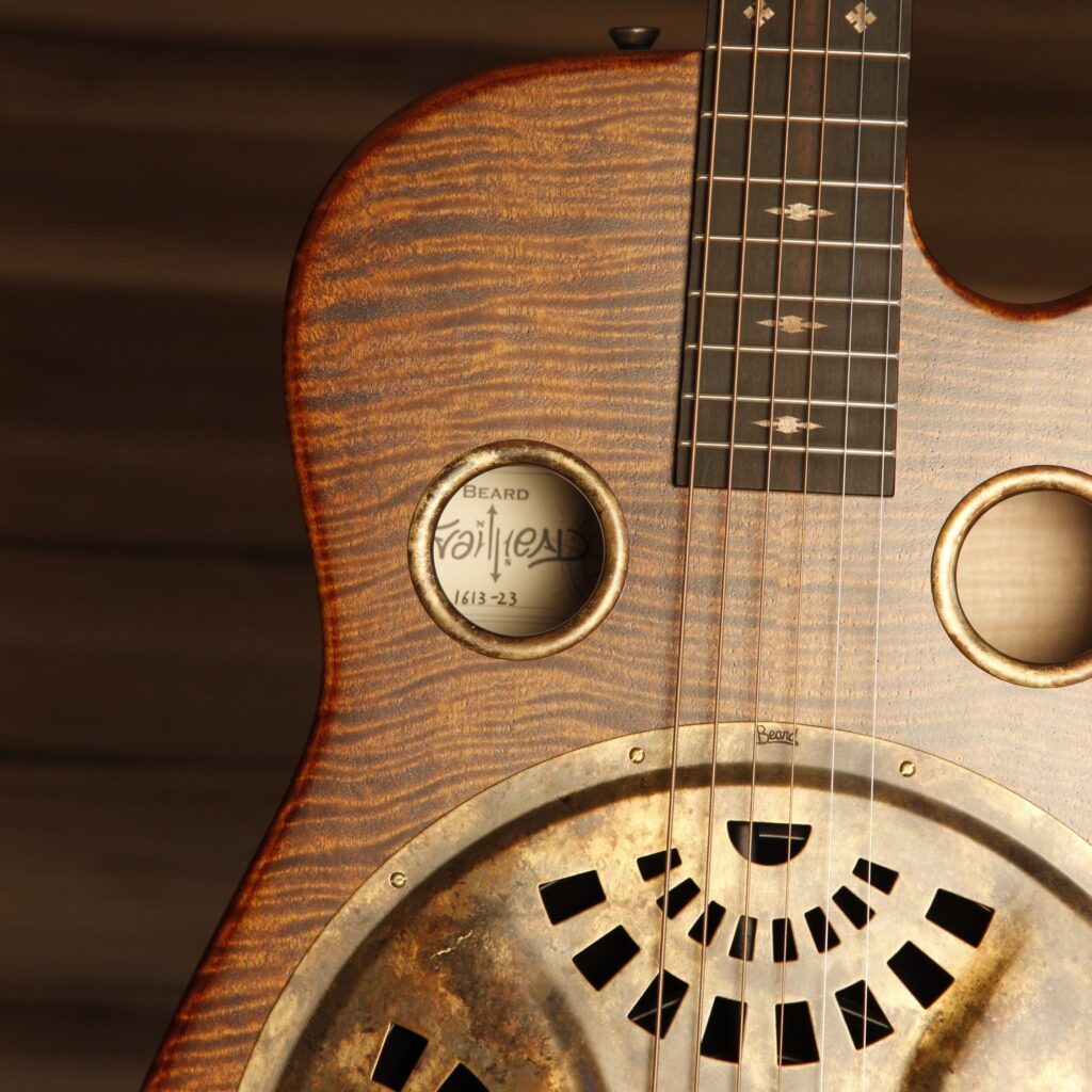 Beard Trailhead resonator/resophonic guitar closeup