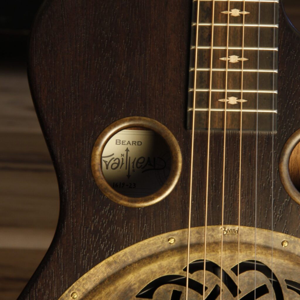 Beard Trailhead resonator/resophonic guitar closeup